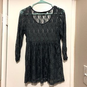 Cute Weavers Medium Long Sleeve Sheer Grey Shirt
